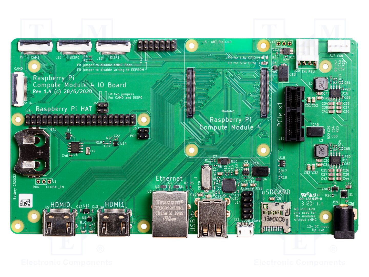Acessórios: placa de expansão; RPI CM4IO; 12VDC