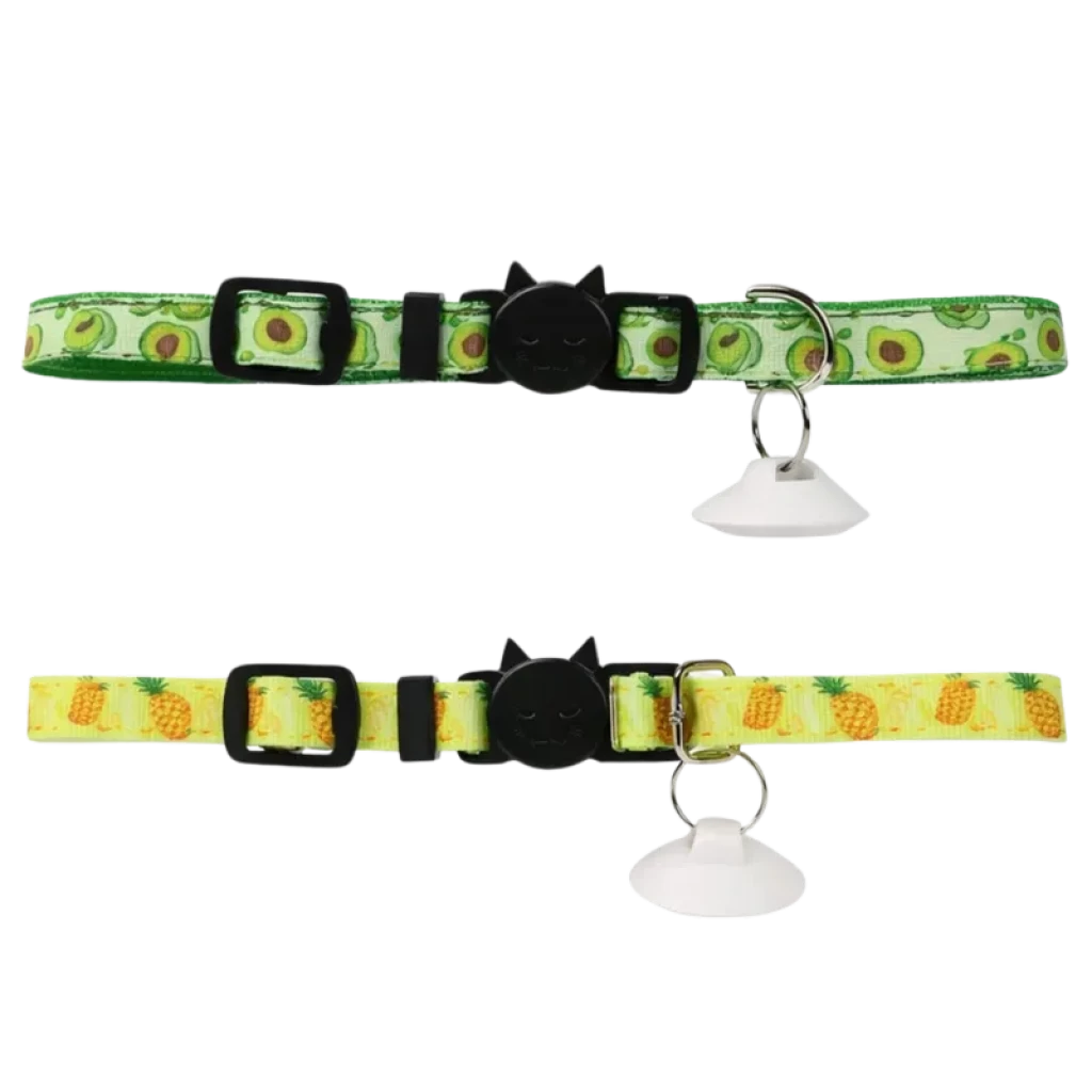 2 colares amarelos/verdes de reconhecimento para comedouros e bebedouros CATLINK