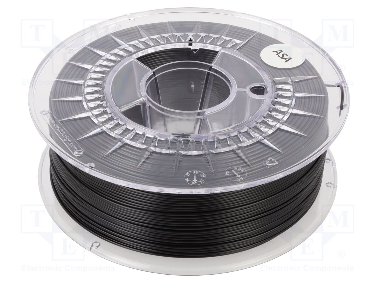 Filamento: ASA; Ø: 1,75mm; preta; 230÷240°C; 800g