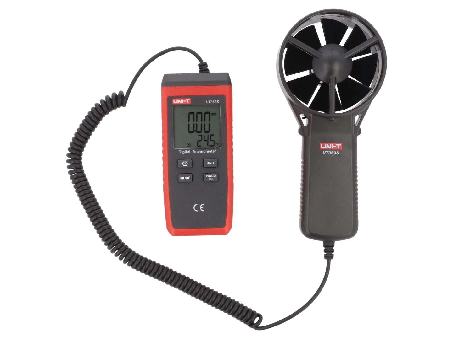 Termoanemómetro; LCD; 0÷30m/s; -10÷50°C; Ilum: sim