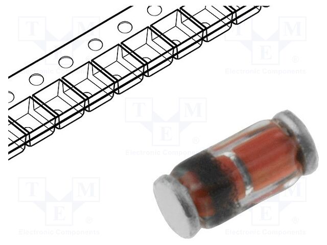 Díodo: Zener; 0,5W; 5,1V; SMD; MiniMELF,SOD80; díodo individual