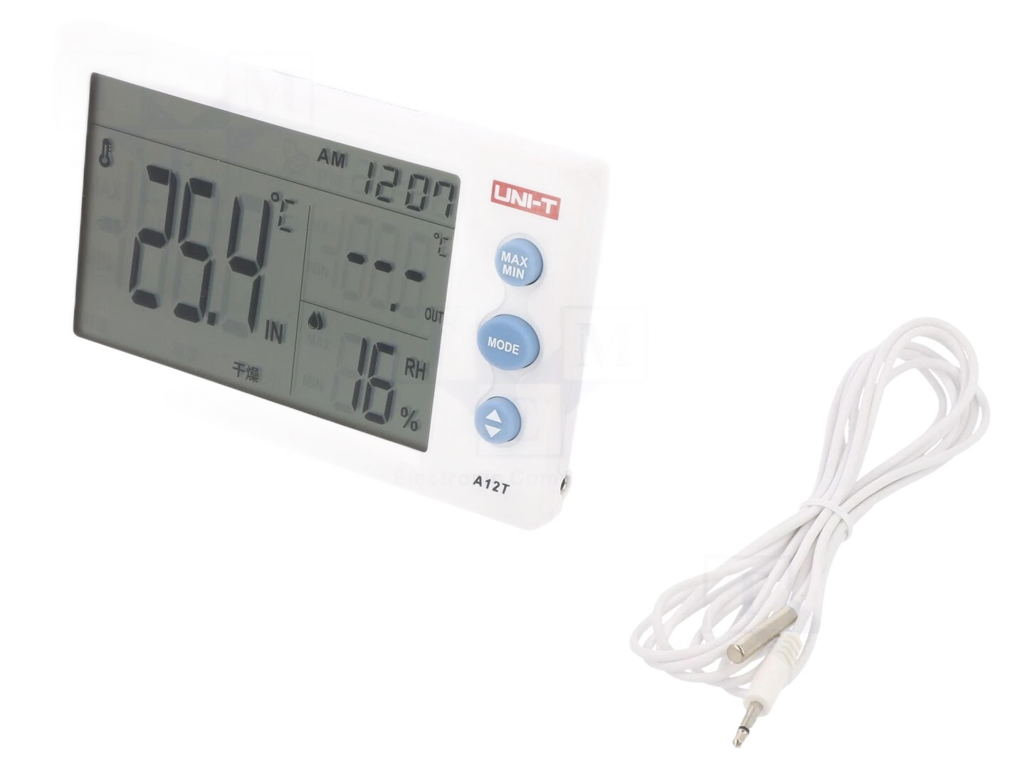Termohigrómetro; LCD; -10÷50°C; 0÷99%RH; Exat: ±1°C; 0,1°C; 1%RH