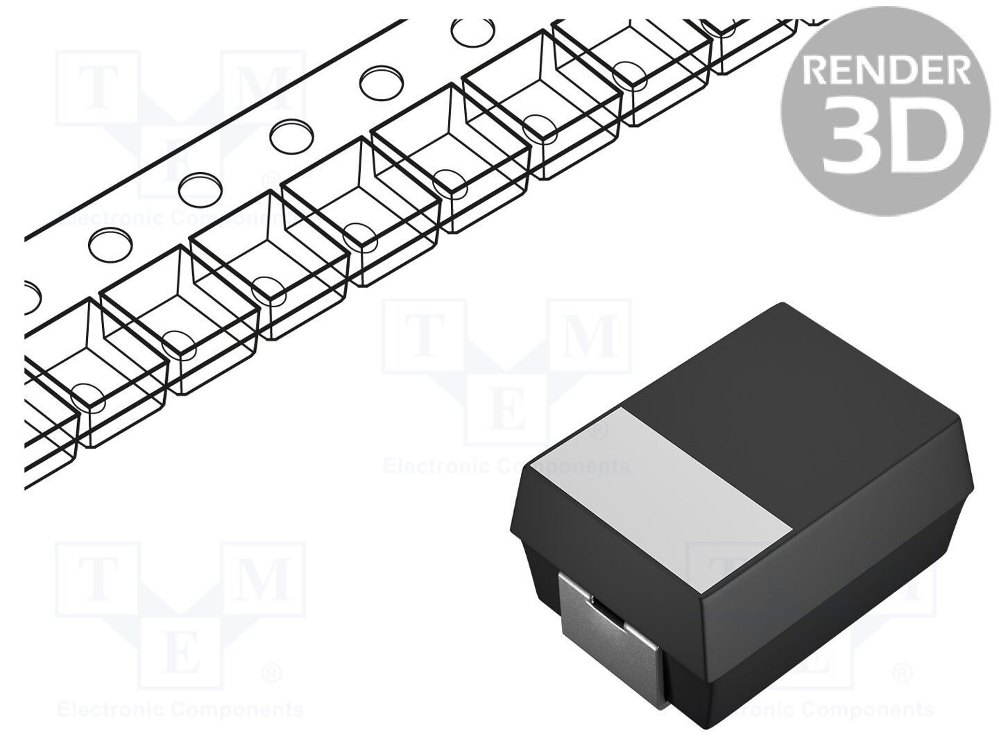 Condensador: tântalo; 2,2uF; 16VDC; SMD; A; 1206; ±10%; -55÷125°C