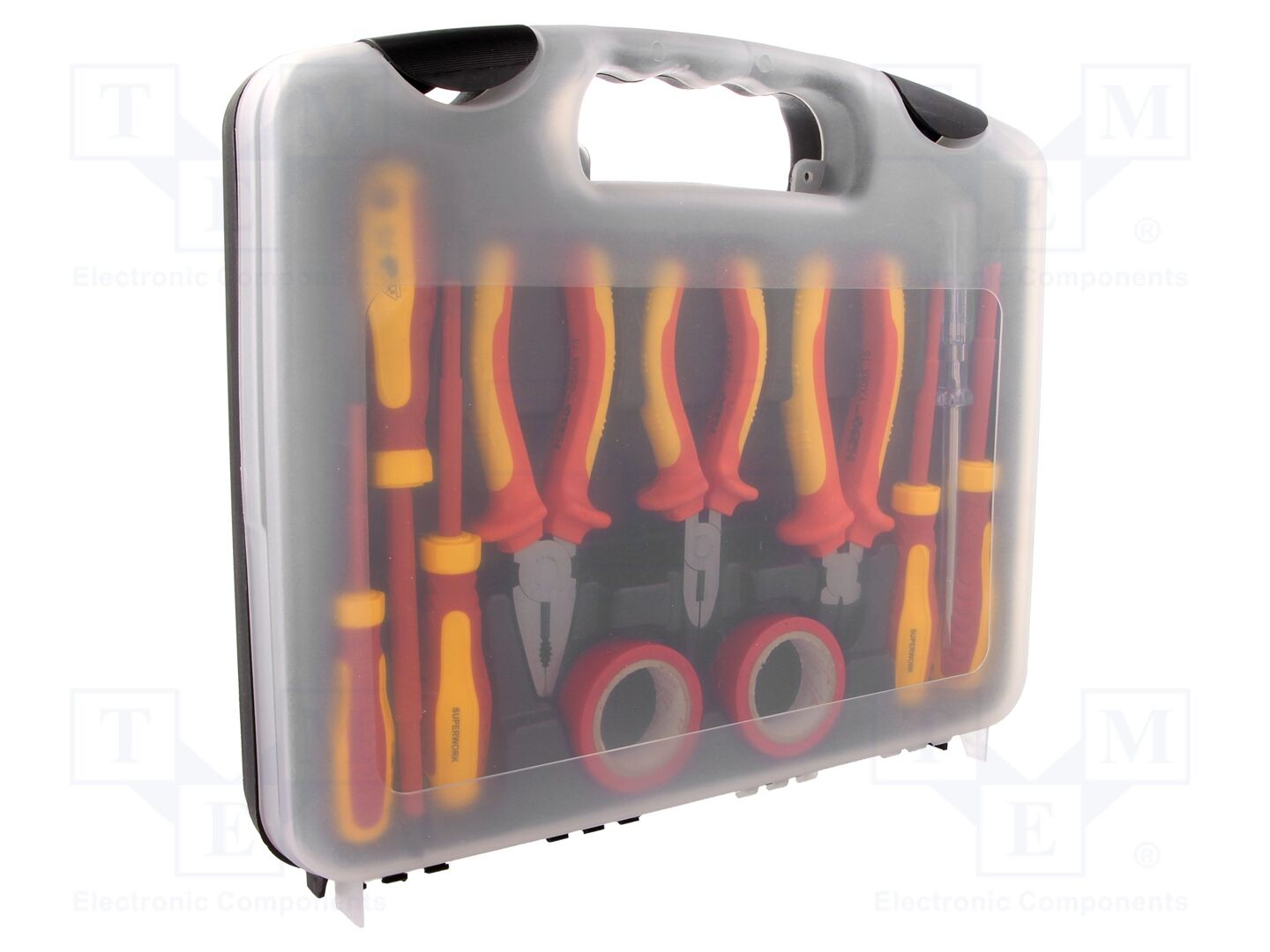 Conjunto de ferramentas: pinças, berbequins isolados; 1kV