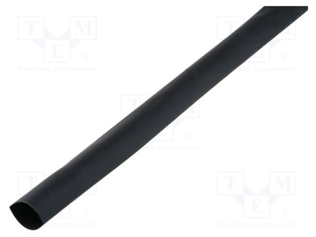Tubo termoretráctil; com cola; 3: 1; 9,5mm; L: 1m; preta; -55÷125°C