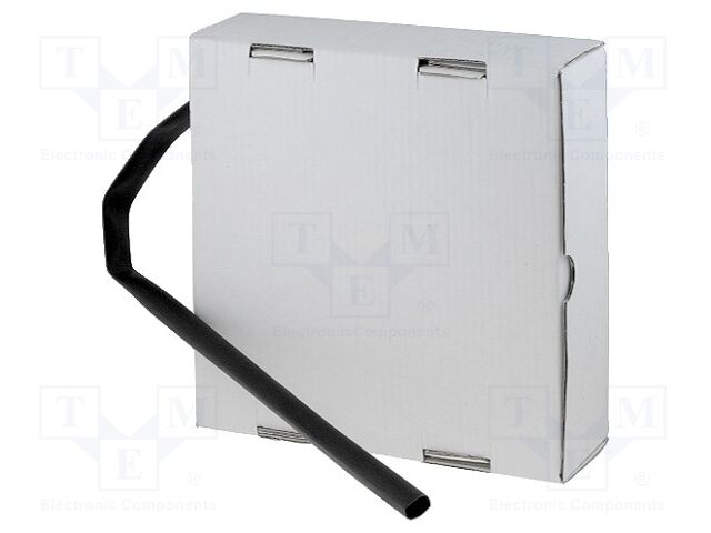 Tubo termoretráctil; sem cola; 2: 1; 2,4mm; preta; poliolefino