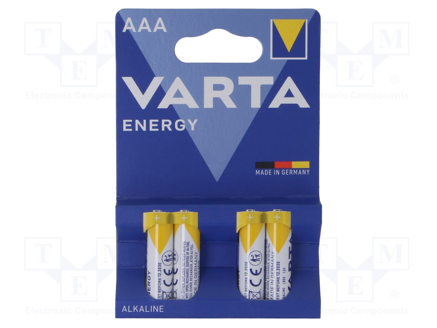 Bateria: alcalina; AAA,R3; 1,5V; não recarregável; 4unid.