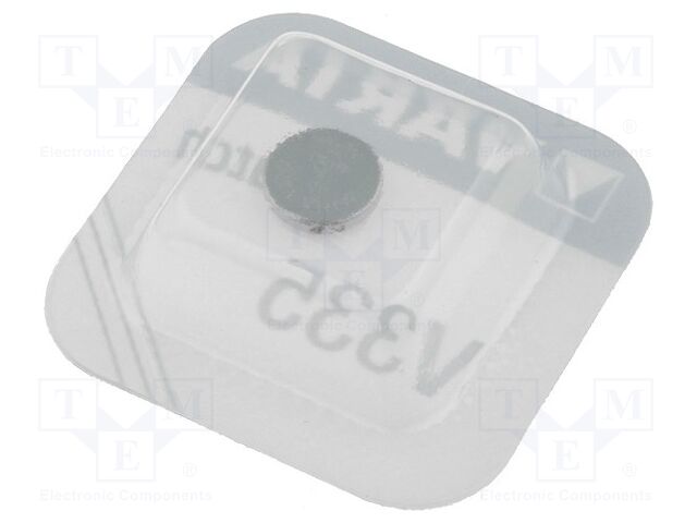 Bateria: de prata; tipo botão,V335; 1,55V; 6mAh; não recarregável