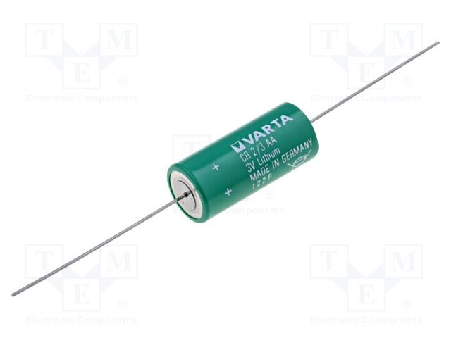 Bateria: lítio; 2/3AA,2/3R6; 3V; 1350mAh; não recarregável; 1unid.