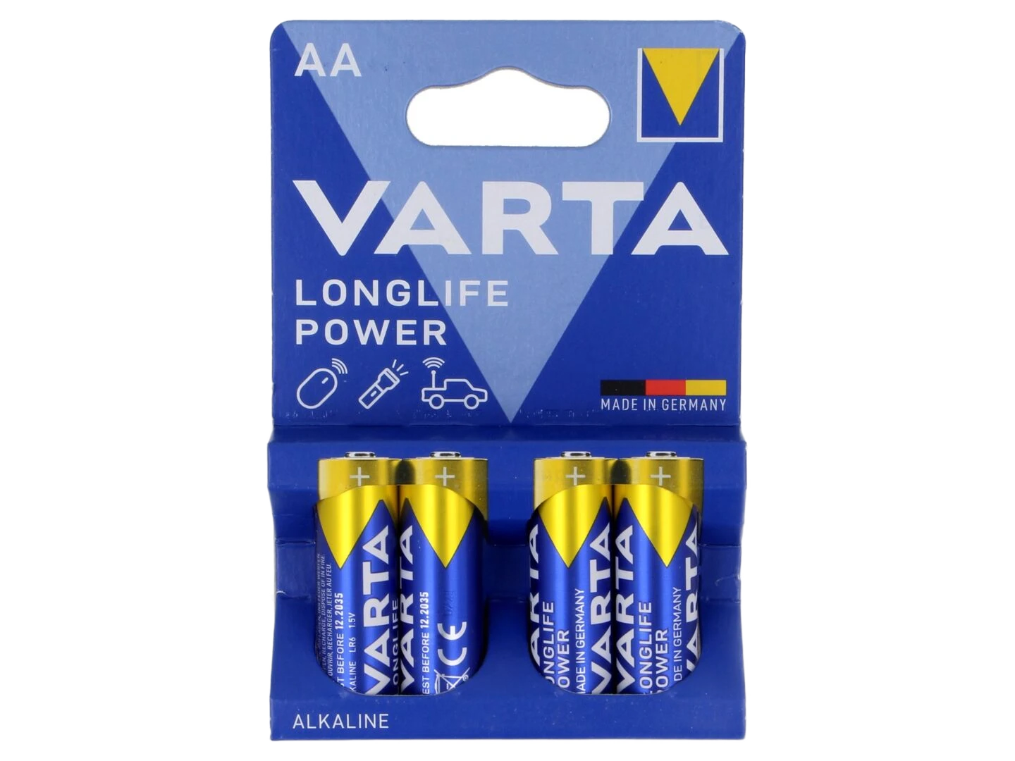 Bateria: alcalina; AA; 1,5V; não recarregável; 4unid; HIGH ENERGY