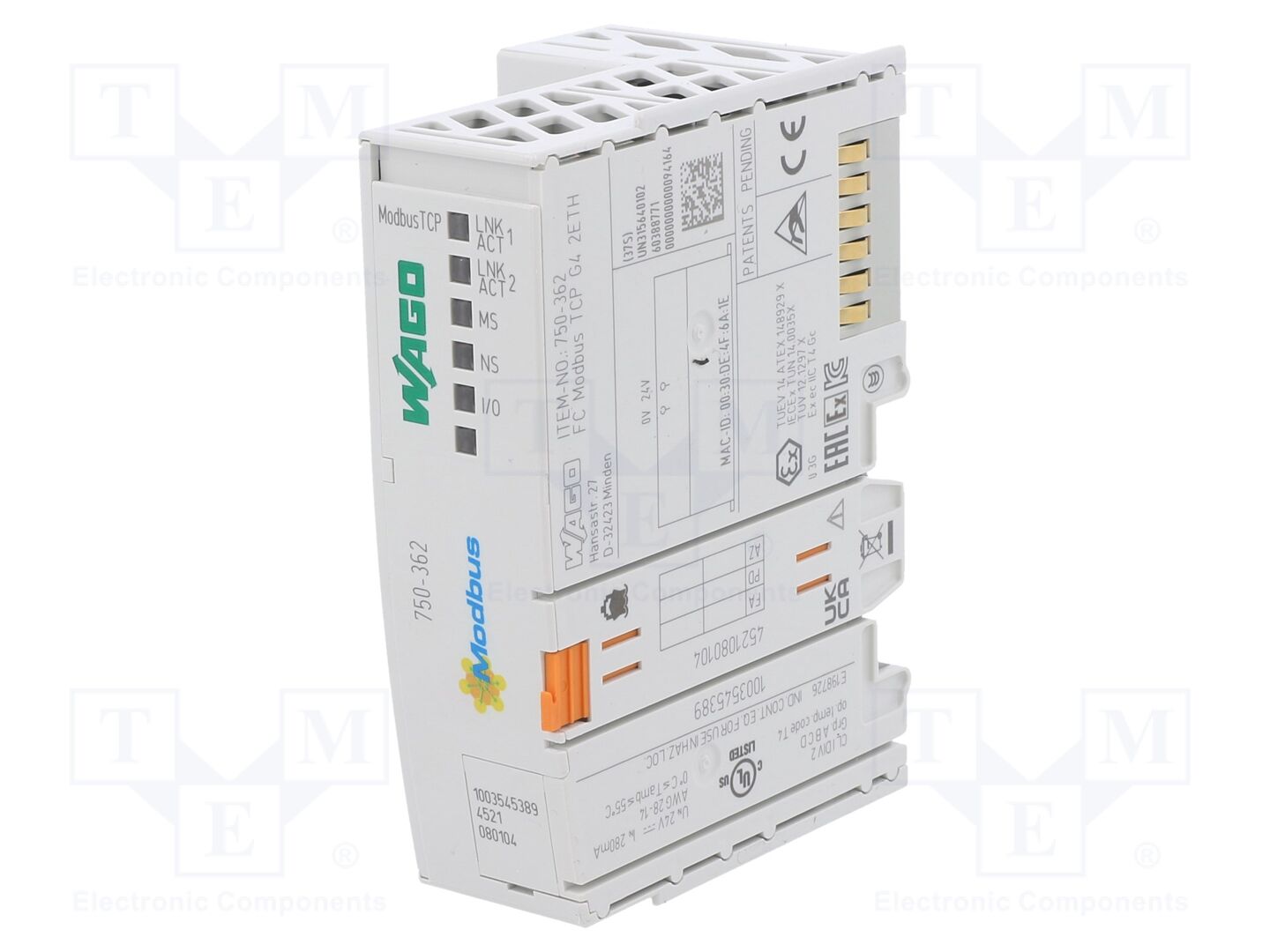 Módulo de automação: interface de rede; 0÷55°C; IP20; 24VDC