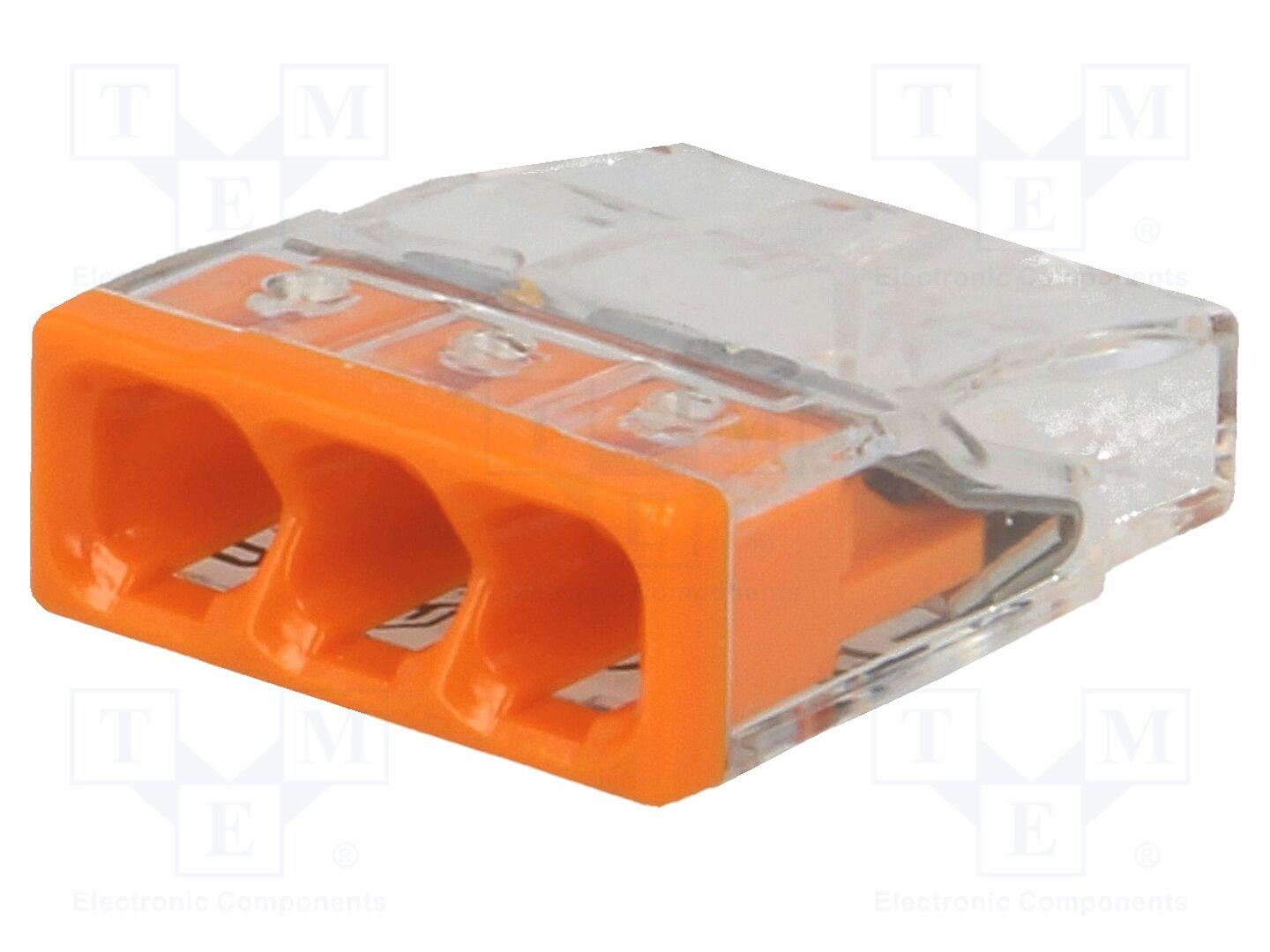Conector rápido; 2273; 24A; 450V; aperto de molas; laranja