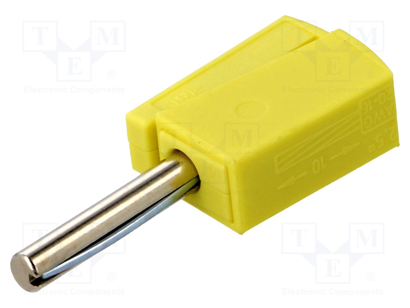 Conector de laboratório: banana 4mm; ficha; 20A; 42V; amarelo