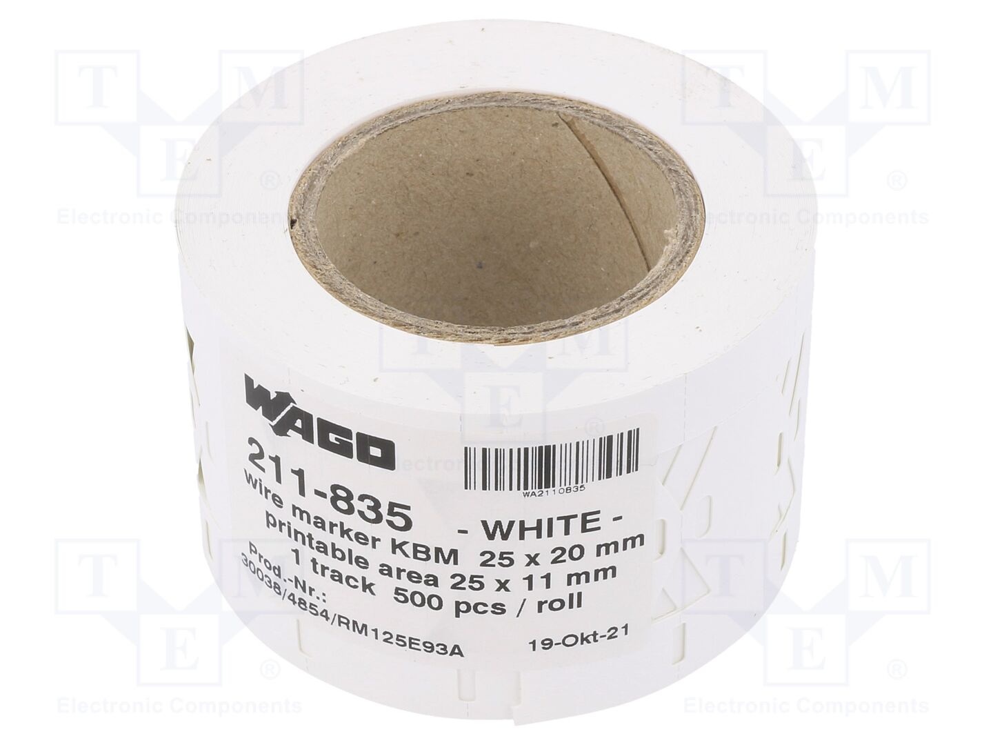 Etiqueta; 10mm; 25mm; branca; Smart Printer,WAGO 258-5000
