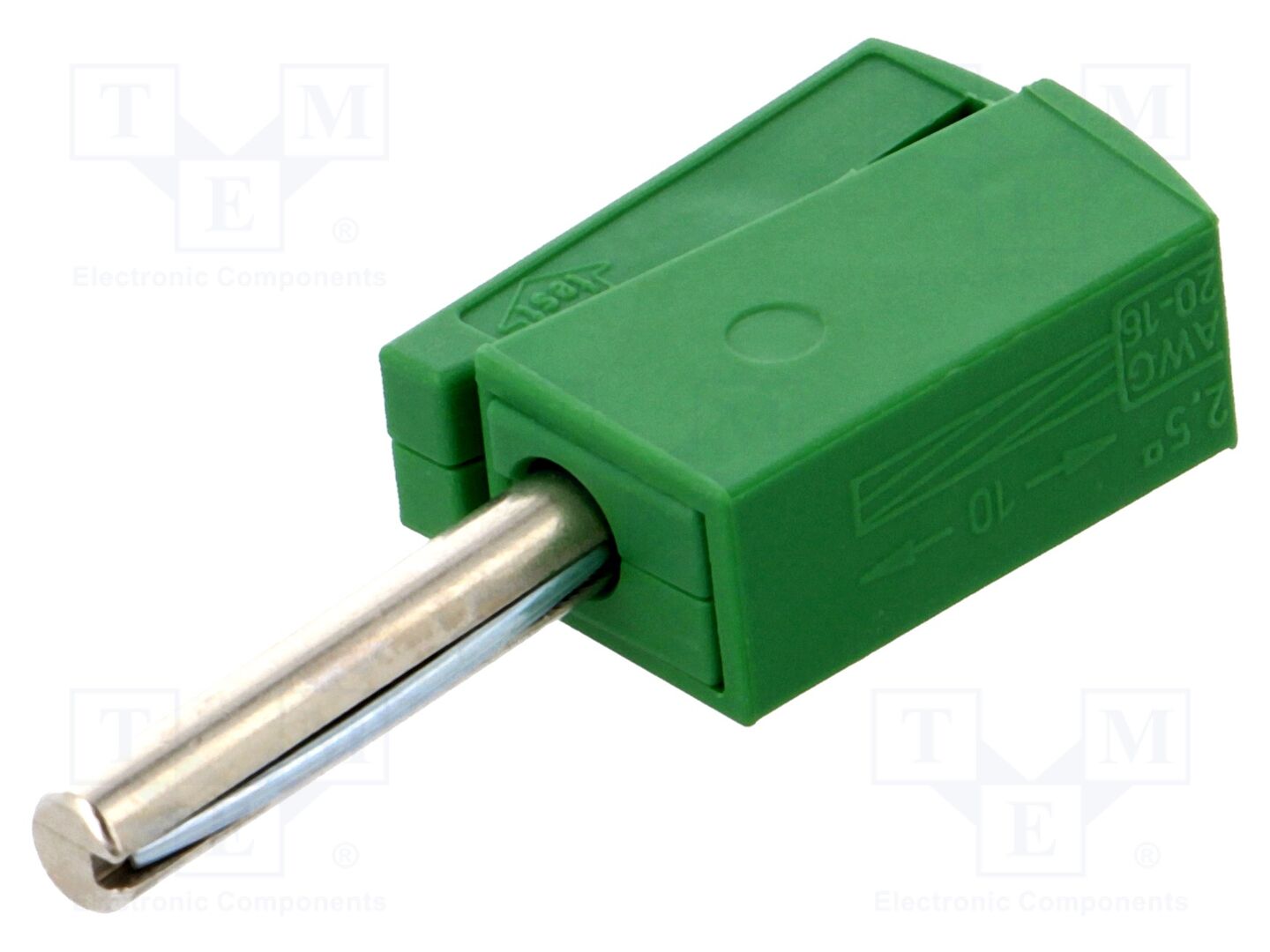 Conector de laboratório: banana 4mm; ficha; 20A; 42V; verde; 40mm