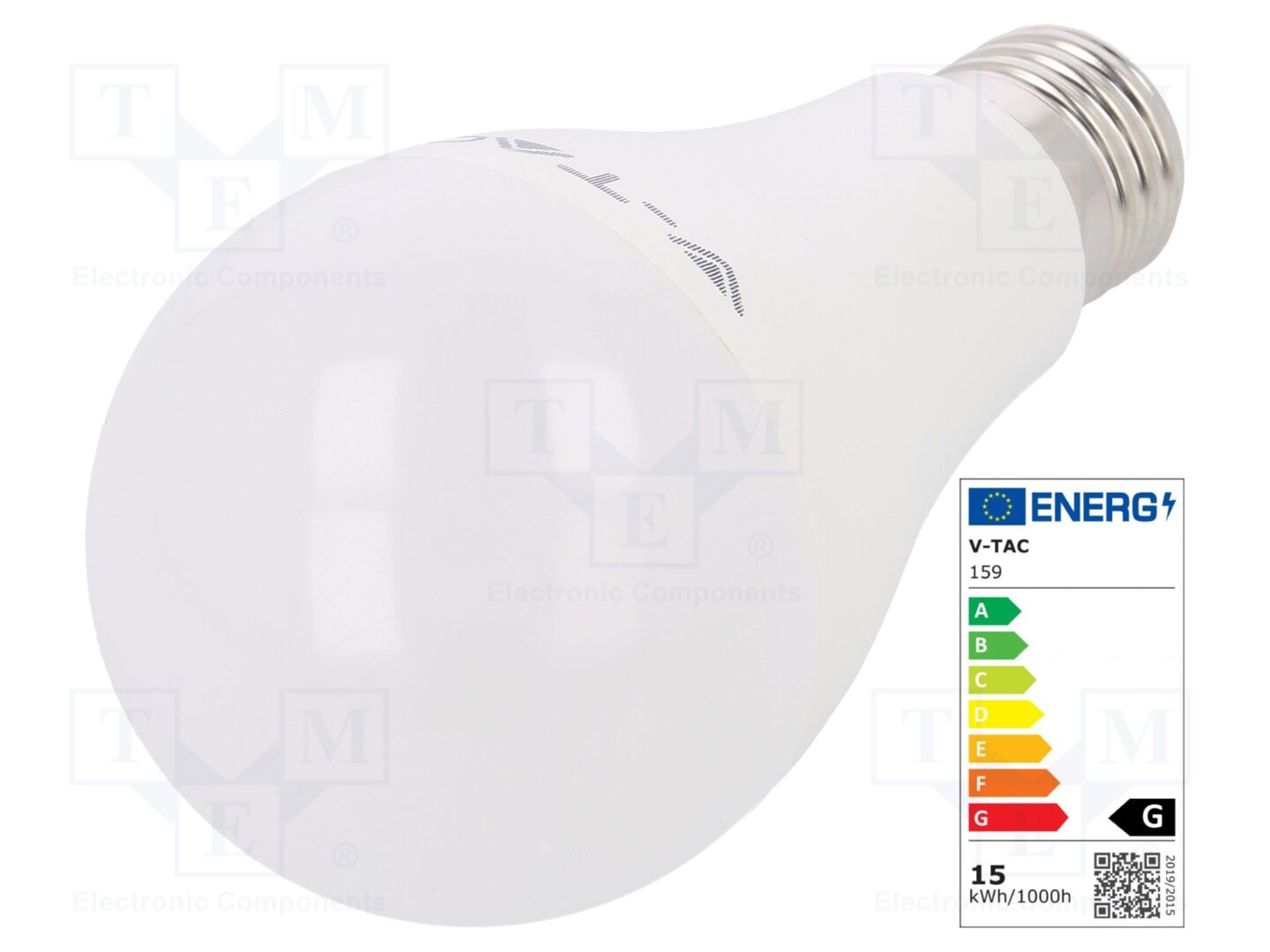 Luz LED; E27; branco quente; 220÷240VAC; 1250lm; P: 15W; 200°; 3000K