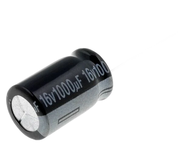 Condensador: eletrolíticos; THT; 1000uF; 16VDC; Ø10x16mm; ±20%