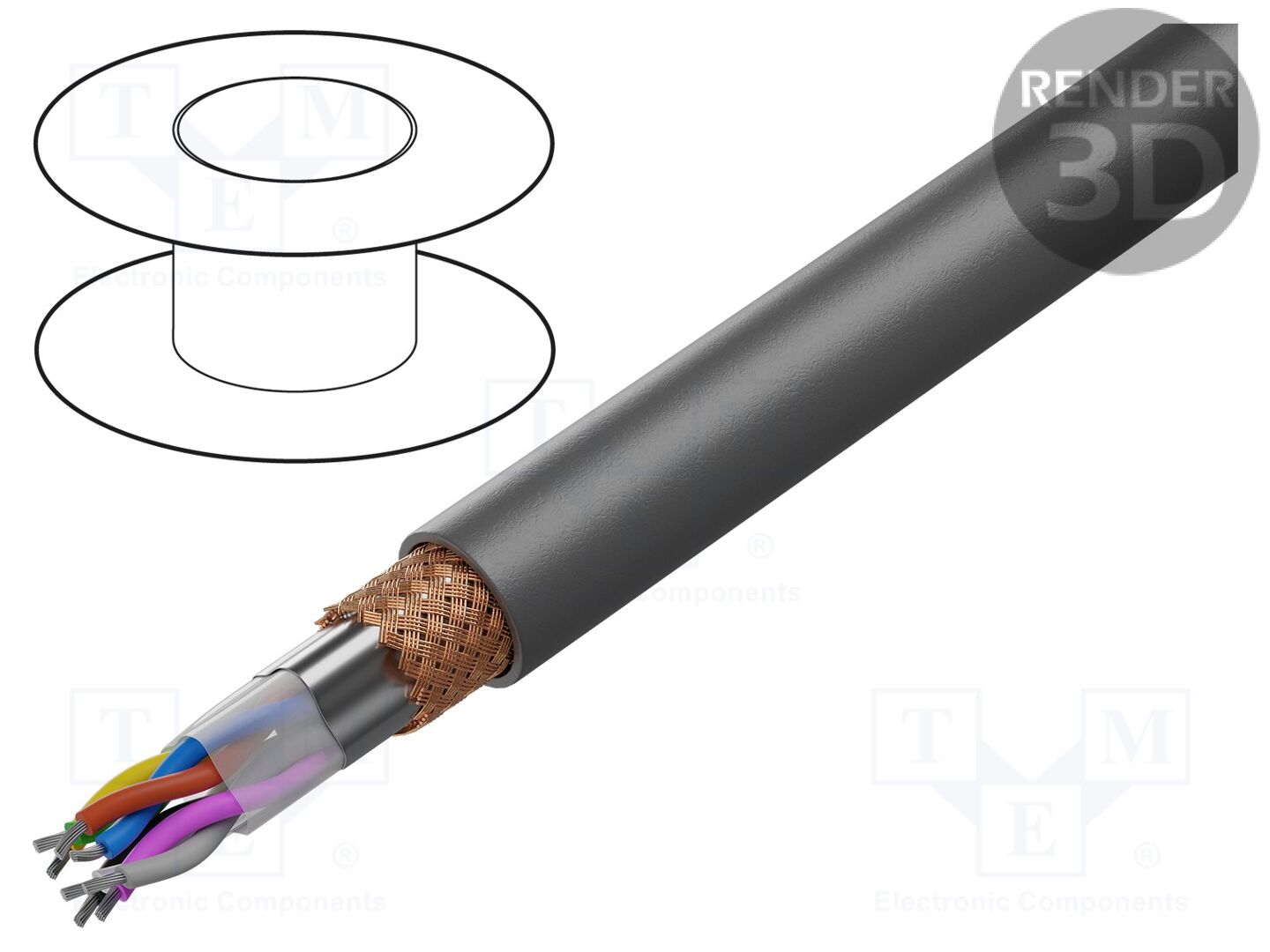 Cabo; LiYCY A; 21x22AWG; blindado,revestimento de fios de cobre