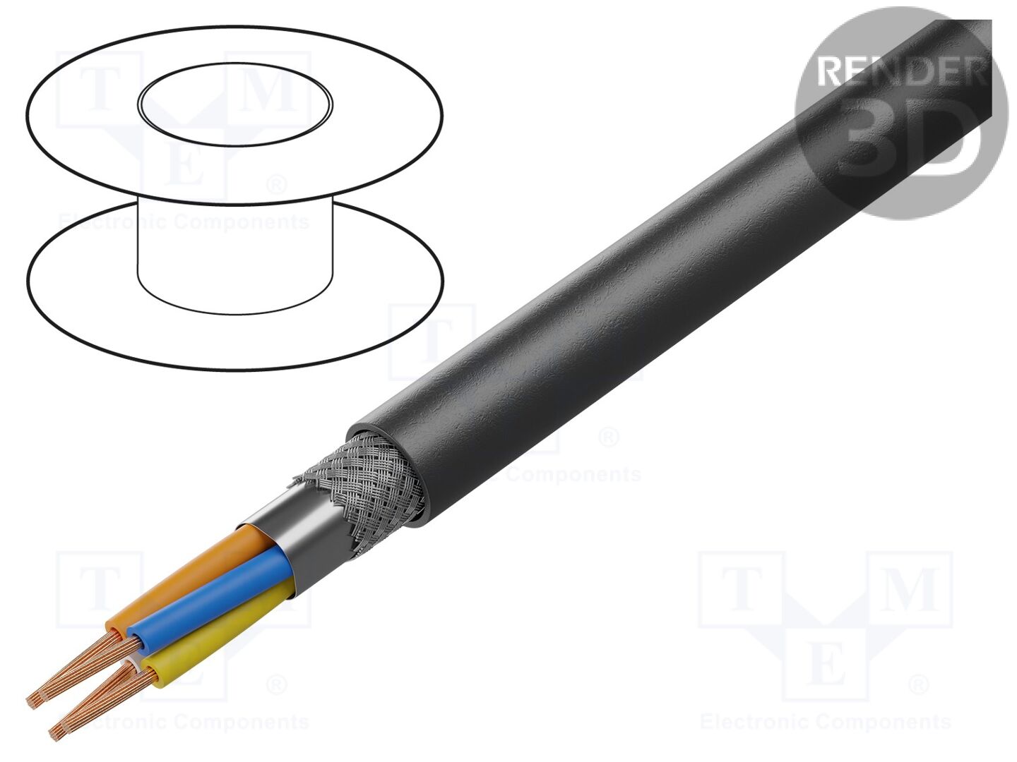 Cabo; ETHERLINE® Cat.5e; 2x2x22AWG; Cat 5e; linha; Cu; PVC; preta