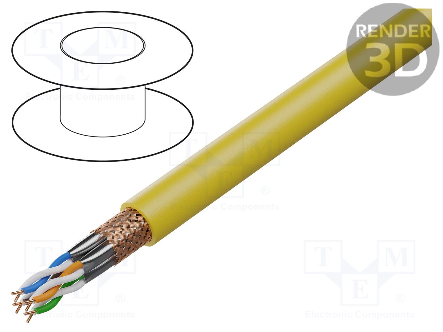 Cabo; S/FTP; ETHERLINE® LAN 1600; 4x2x22AWG; Cat 7a; arame; Cu