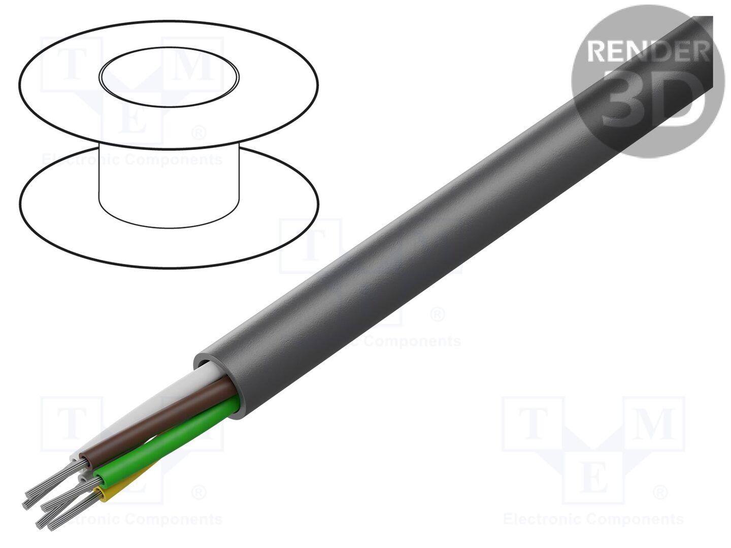 Cabo; LiYY A; 5x22AWG; não protegido; 300V; Cu; linha