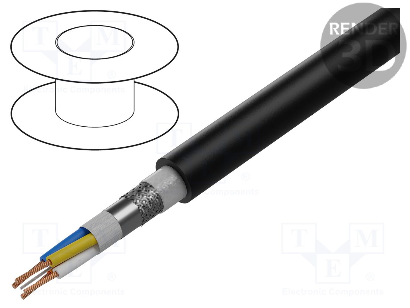 Cabo; ETHERLINE® ROBUST; 1x4x22AWG; Cat 5; linha; Cu; preta; 6,5mm