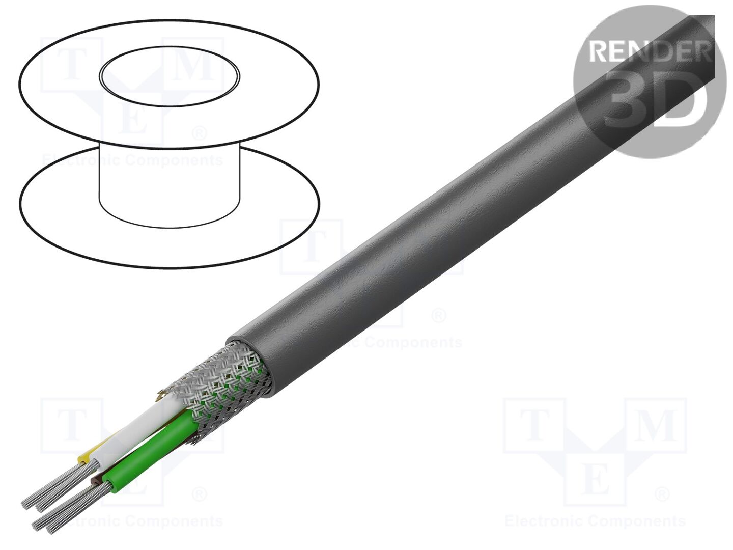 Cabo; LiYCY A; 4x22AWG; blindado,revestimento de fios de cobre