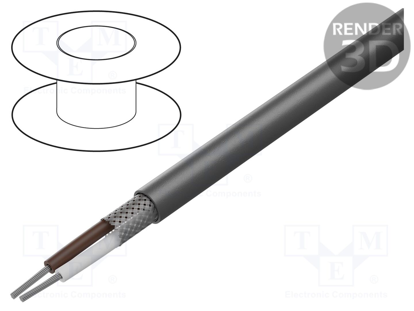 Cabo; LiYCY A; 2x22AWG; blindado,revestimento de fios de cobre