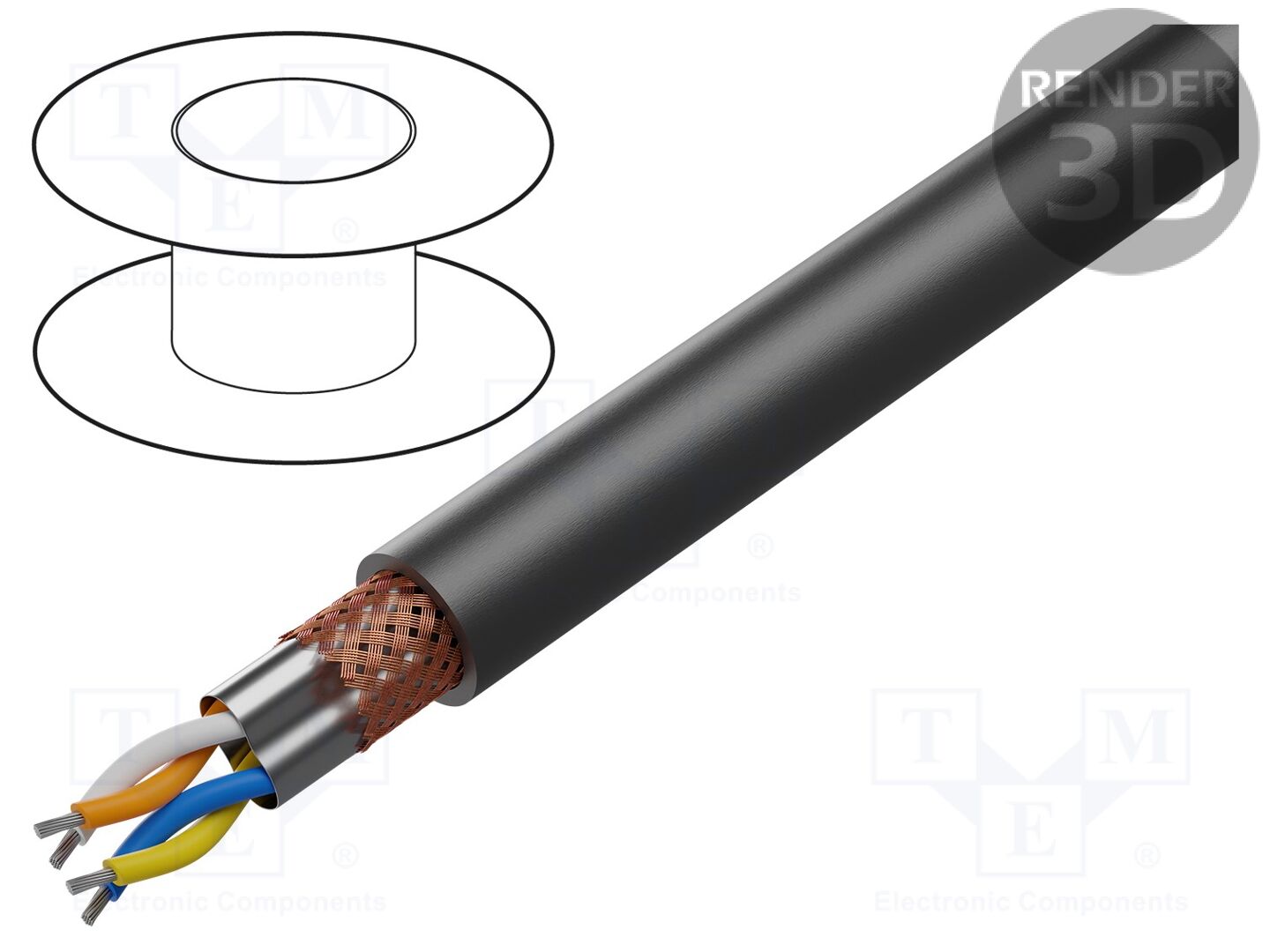Cabo; SF/UTP; ETHERLINE® TRAIN; 1x4x22AWG; Cat 5e; linha; Cu; preta