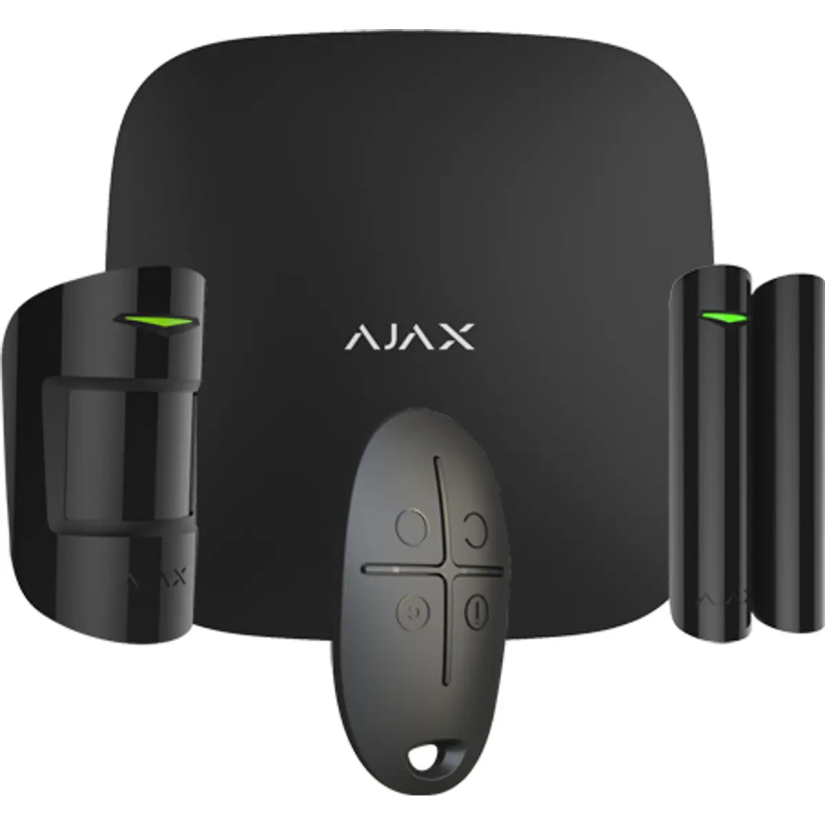 Ajax Hub KIT-B - Kit de alarme anti-intrusão profissional c/ comunicação sem fios - preto