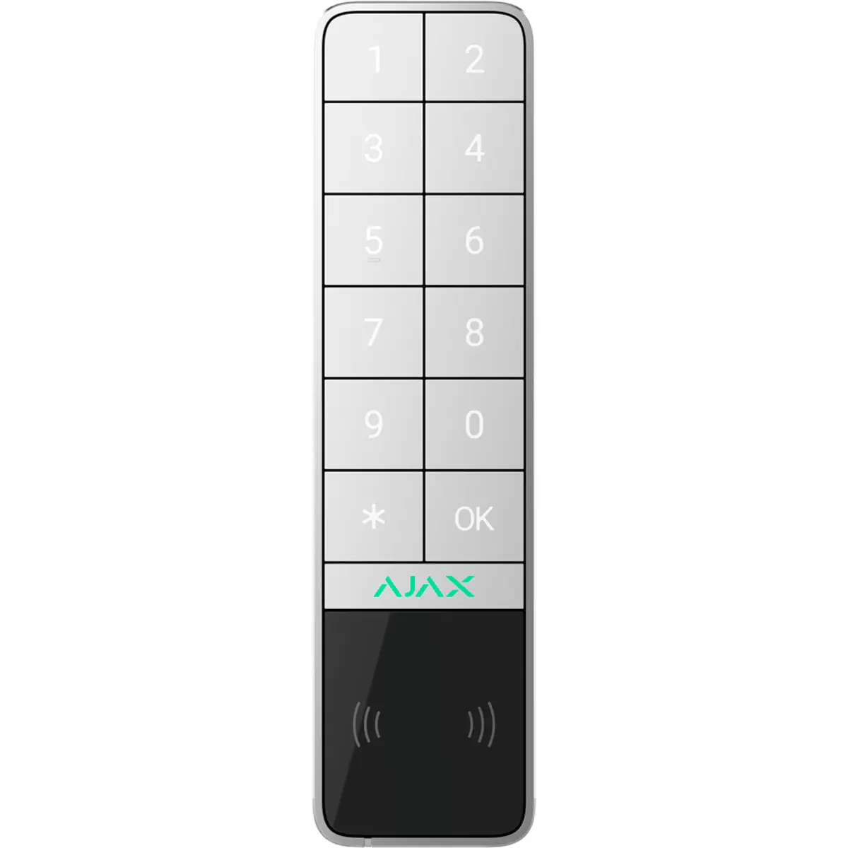 Ajax KEYPADOUTDOOR-W - Leitor de controlo de acesso c/ PIN + RFID + Bluetooth + cartão Ajax - teclado retroiluminado - IP66 / IK08