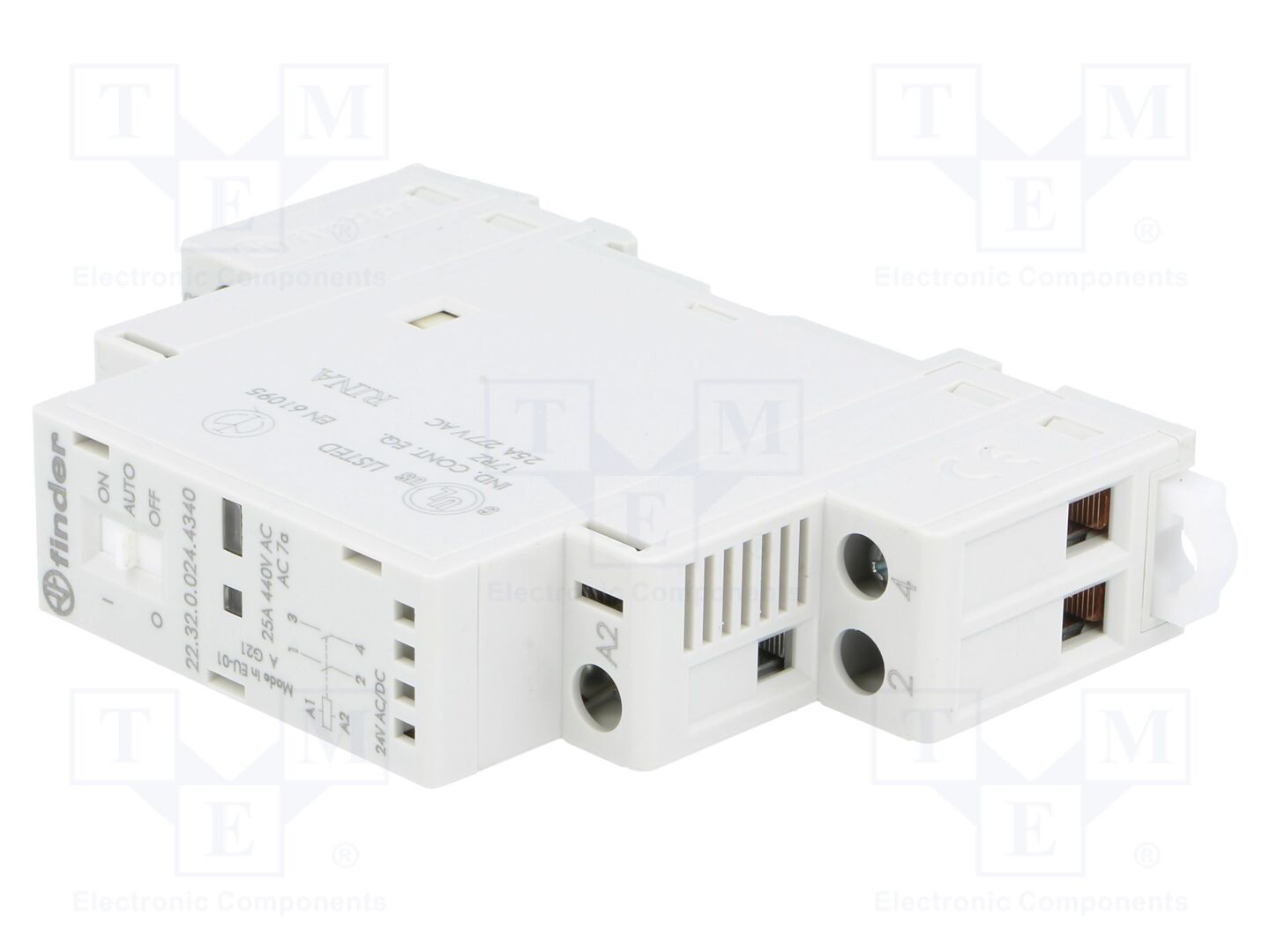 Contator: 2-de polo de instalação; 25A; 24VAC,24VDC; NO x2; IP20