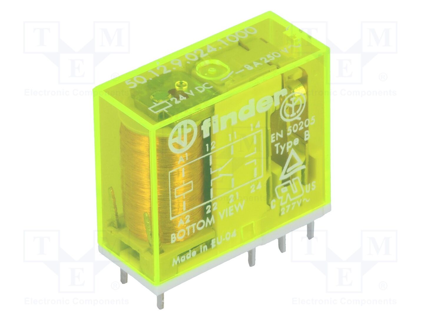 Relé: eletromagnético; DPDT; Ubobina: 24VDC; Icontactos max: 15A