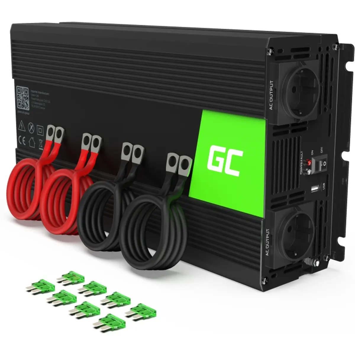 Green Cell INV15 - Inversor 12VDC -> 230V onda sinusoidal pura 3000W c/ USB