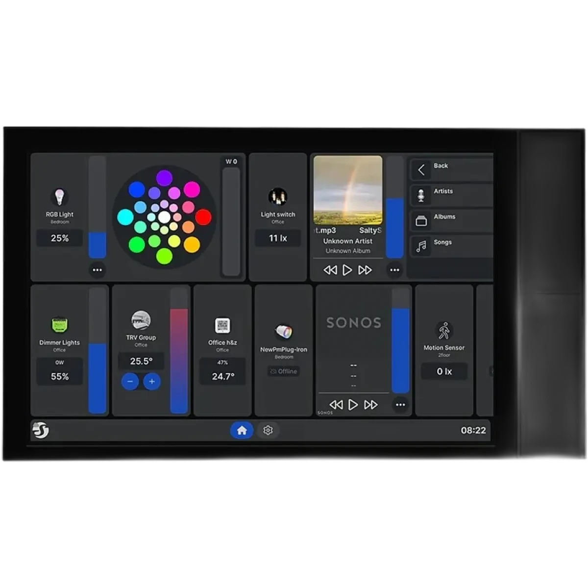 Shelly Wall Display XL Black - Ecrã Touch 10.1'' de Parede p/ Controlo Centralizado c/ Relé 1500W + Wi-Fi 6 e BT 5.4 - Preto