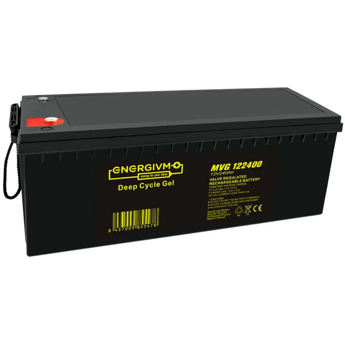 EnergiVM MVG122400 - Bateria de Chumbo (Pb) 12V 240Ah Deep Cycle GEL