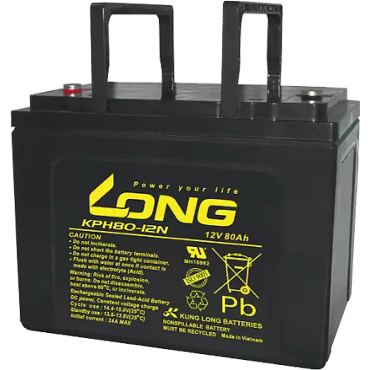Kung Long KPH80-12N-M - Bateria de Chumbo (Pb) 12V 80Ah