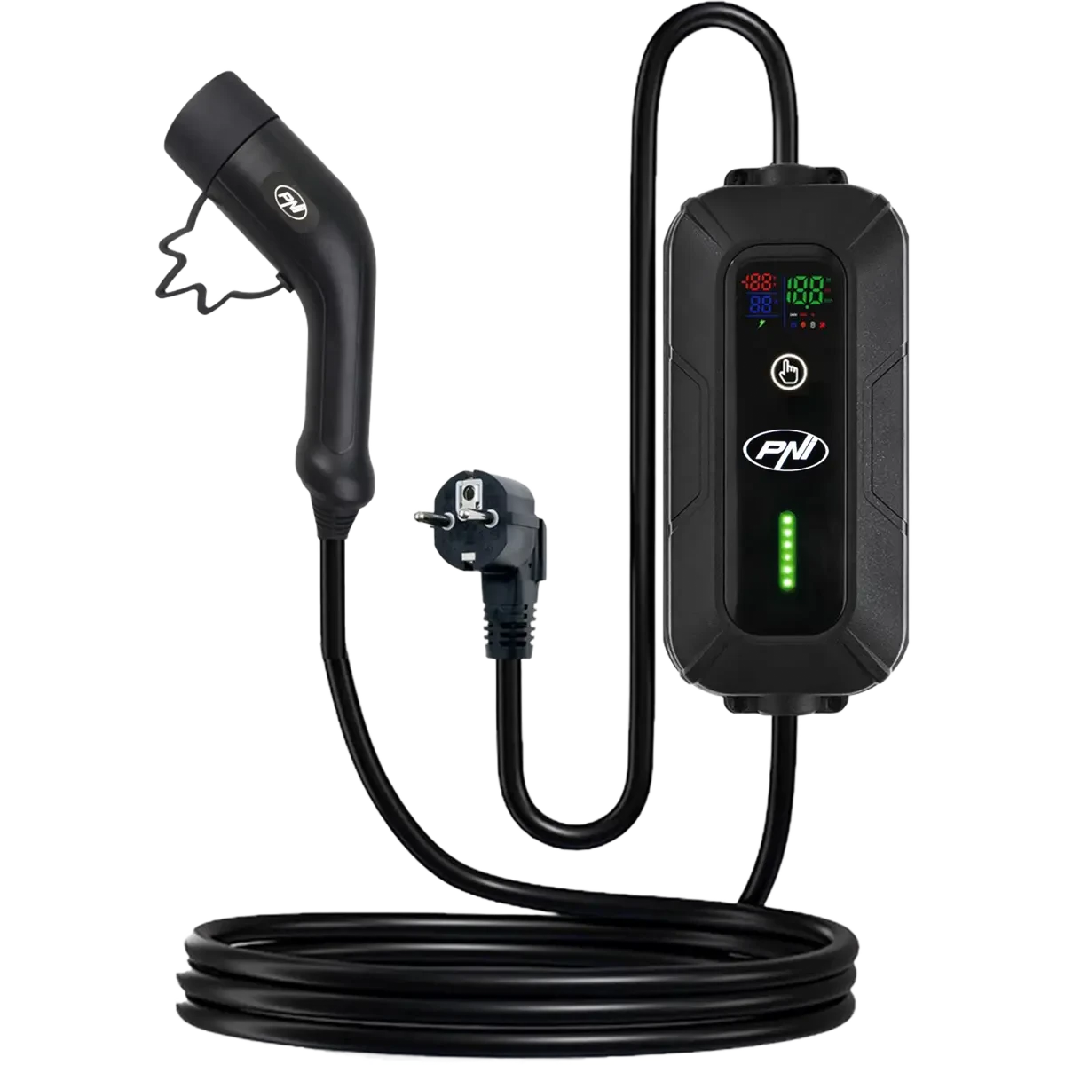PNI KW3 - Carregador portátil para EV - monofásico 8-16A 3.5kW - Schuko - Tipo 2 - IP66 - 5m