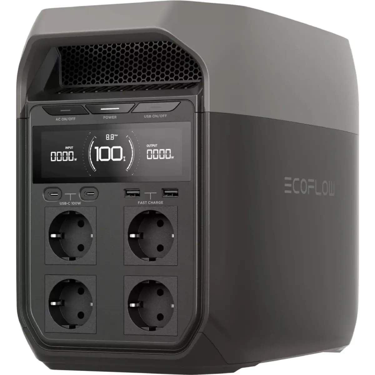 EcoFlow DELTA 3 - Power Station 1800W 1024Wh (expansível) c/ UPS e Carregamento Solar 500W