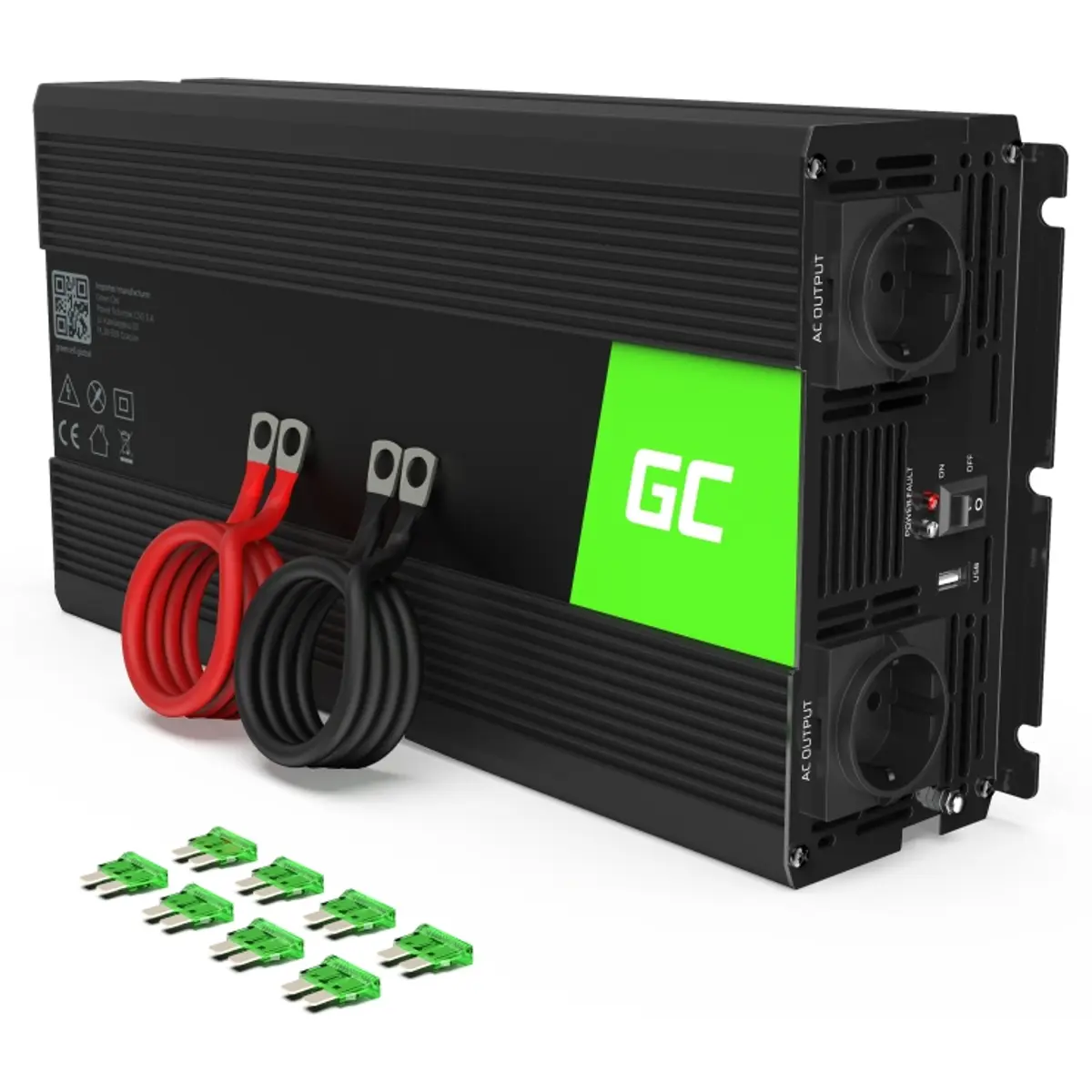 Green Cell INV19 - Inversor 24VDC -> 230V onda sinusoidal pura 1500W c/ 2 USB