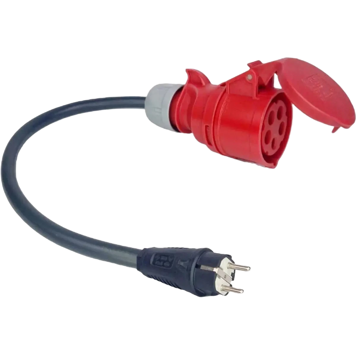 Carregador portátil para EV c/ display - trifásico 6-16A 11kW - CEE 16A (c/ adaptador shuko) - Tipo 2 - IP54 - 5m