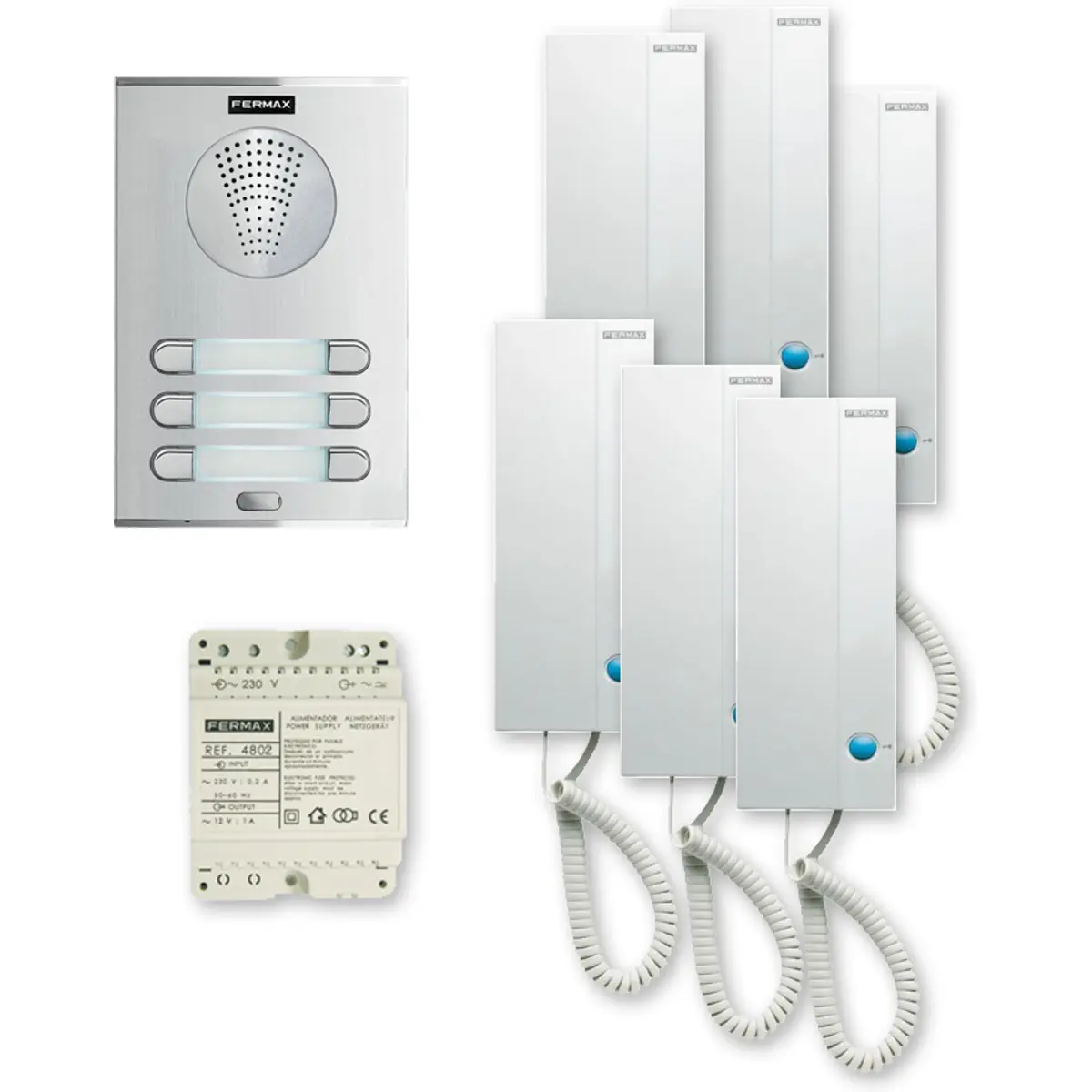 Kit de 6 telefones de porta para seis apartamentos - Fermax 4866