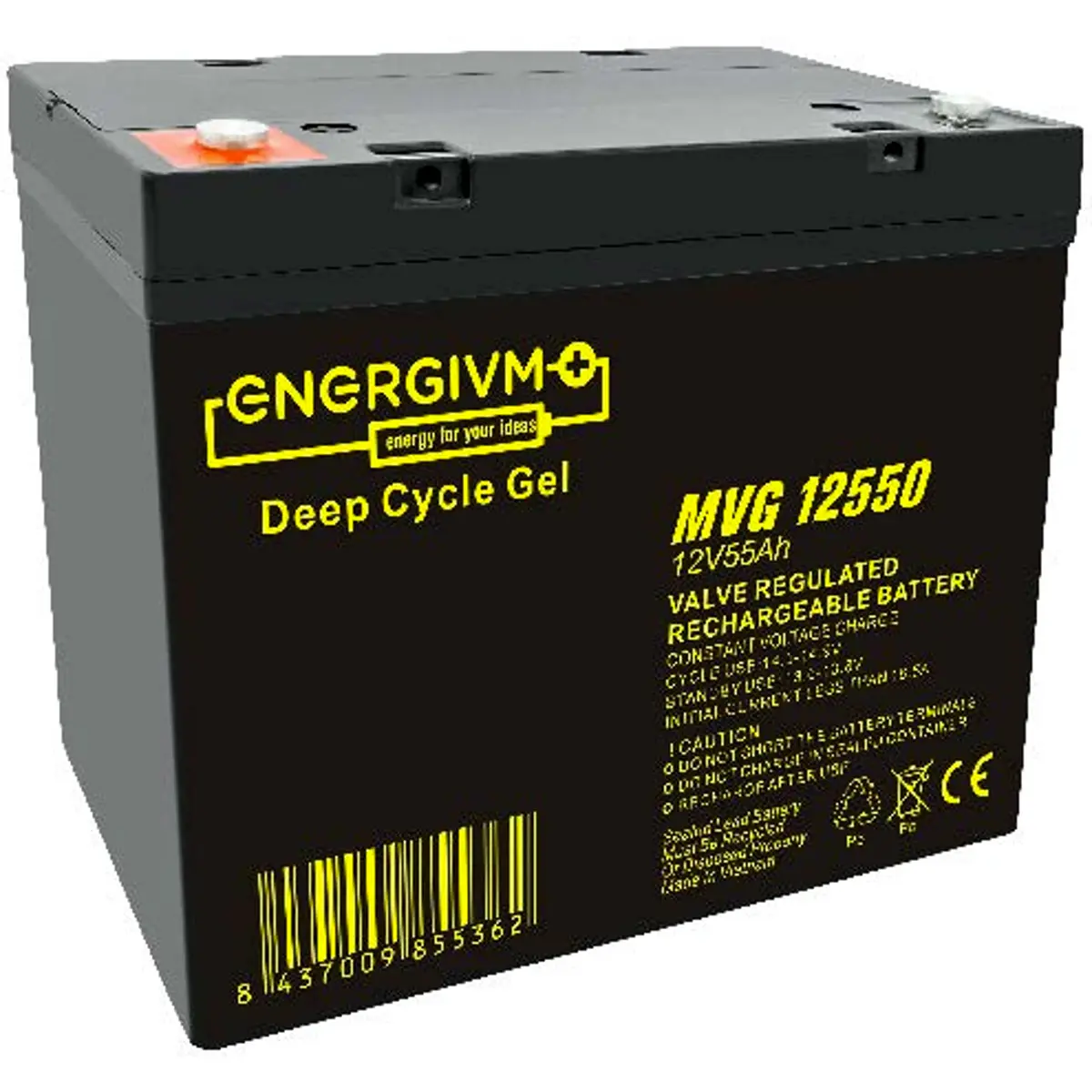 EnergiVM MVG12550 - Bateria de Chumbo (Pb) 12V 55Ah Deep Cycle GEL
