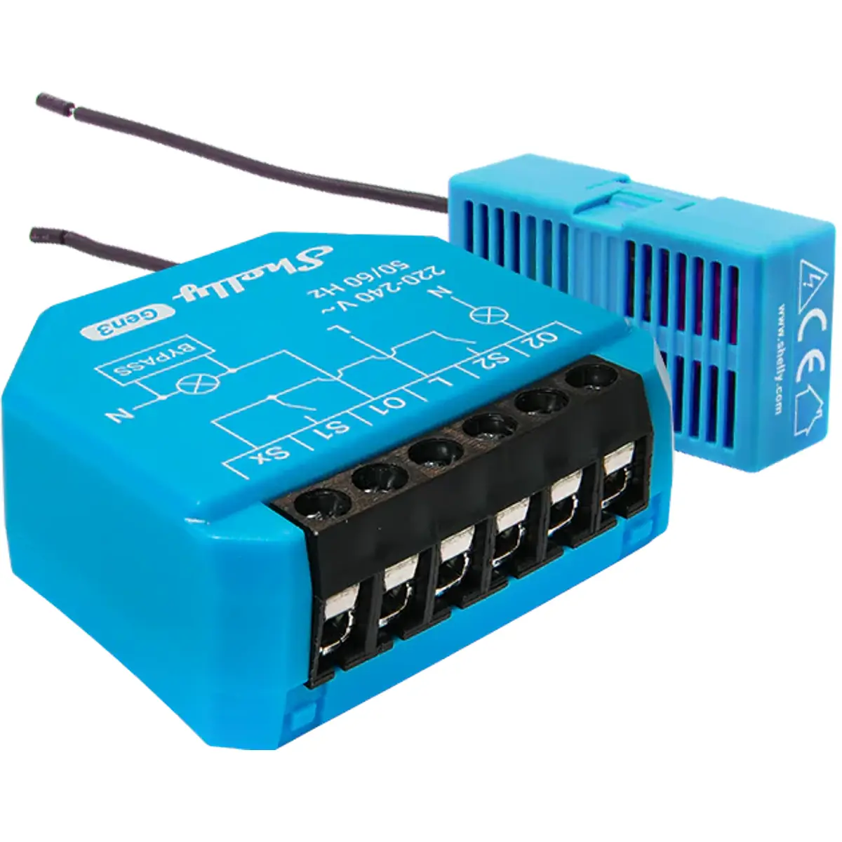 Shelly 2L Gen3 - Módulo interruptor para automação Wi-Fi 2 canais 110–240VAC 200+700W - Sem Neutro