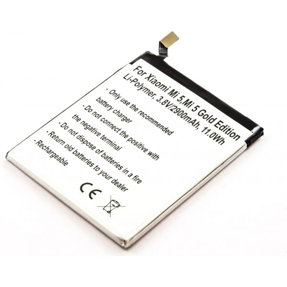 Bateria para telemóvel compatível com Xiaomi Mi 5, Mi 5 Gold Edition, Li-Po 3.8V 2900mAh 11.0Wh