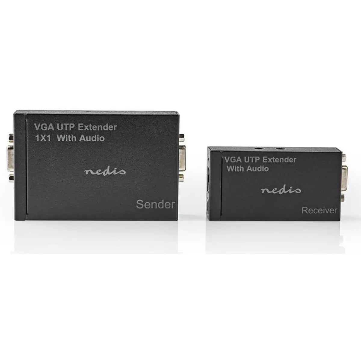 Nedis CREP5930BK - Extensor VGA+Audio até 300m via cabos de rede Cat5e/6