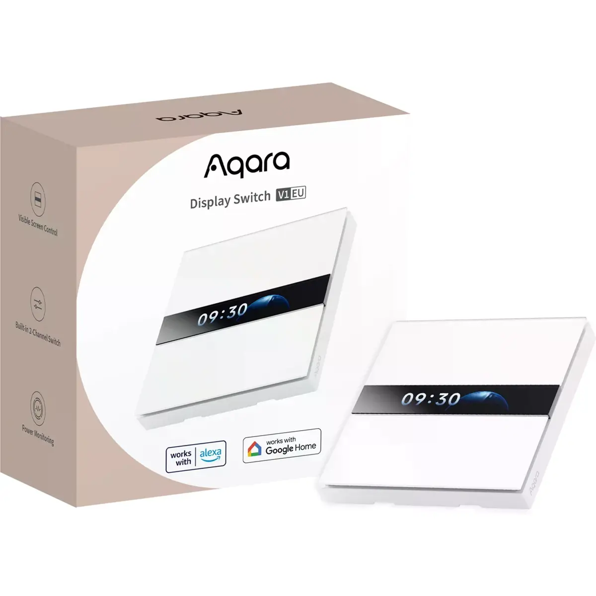 Aqara V1 EU (WS-K02D) - Interruptor de parede Zigbee de 4 botões c/ Display 2.08''