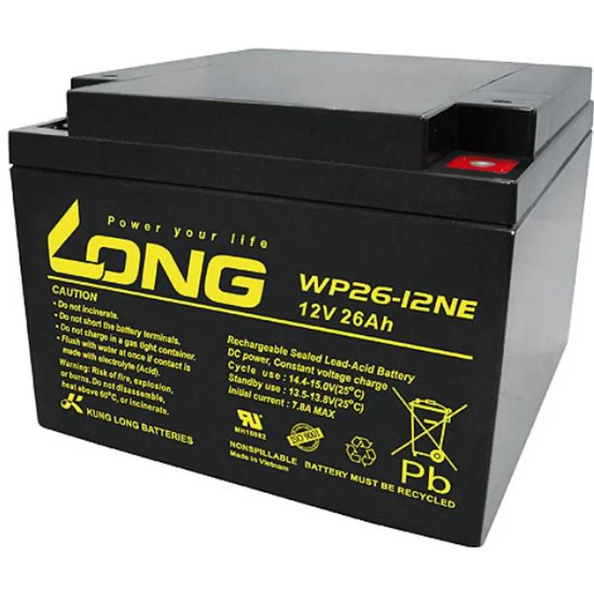 Kung Long WP26-12NE - Bateria de Chumbo (Pb) 12V 26Ah