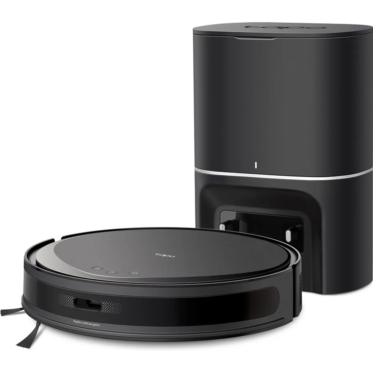 TP-Link Tapo RV20 Max Plus - Aspirador Robô inteligente 5300Pa c/ mopa navegação MagSlim LiDAR + estação carregamento / esvaziamento - preto