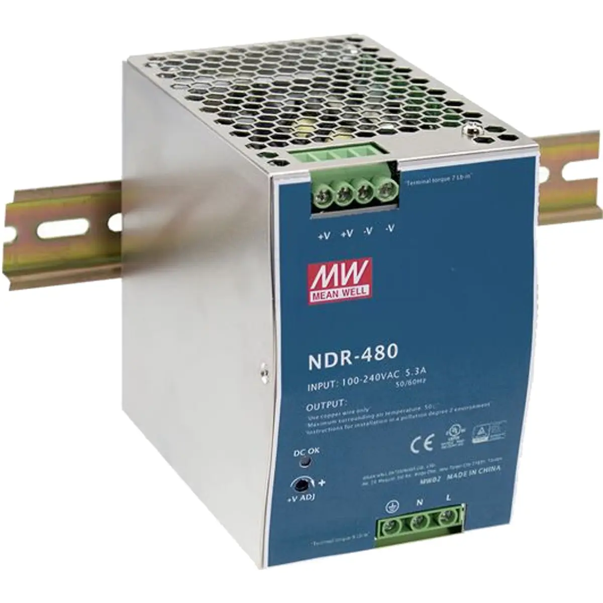 Mean Well NDR-480-24 - Fonte de alimentação para calha DIN 24VDC 20A 480W